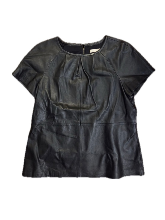 Banana Republic Tops - Banana Republic Black Leather Short-Sleeve Blouse
